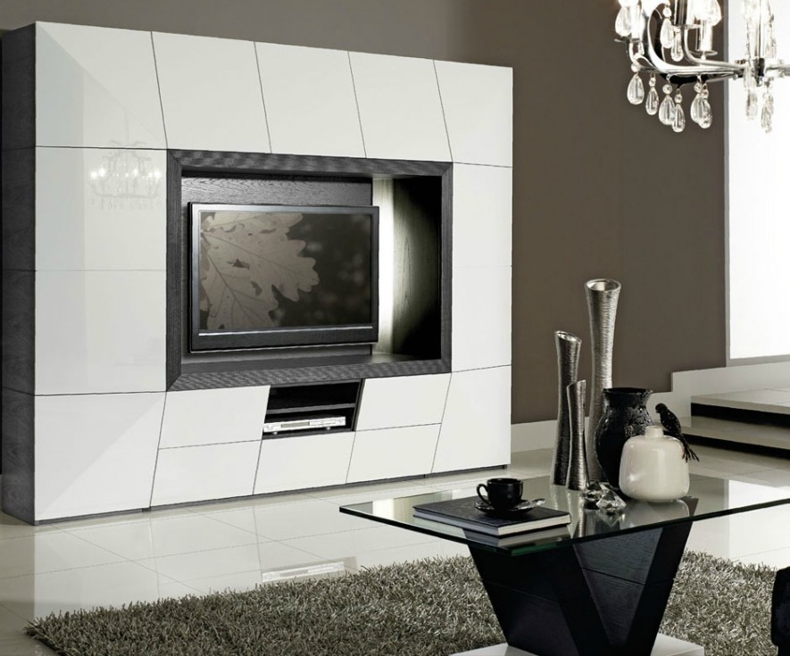 meuble tv haut de gamme noir