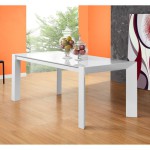 table a manger verre trempe blanc