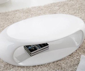 table basse ovale blanc