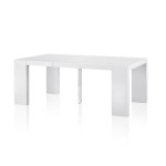 table console laquee blanc extensible