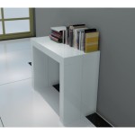 table console laquee blanc extensible