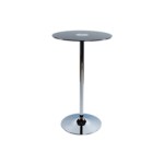 table de bar haute design noir et chrome