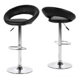 table de bar haute design noir et chrome