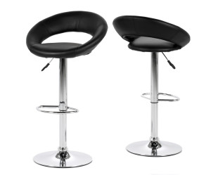 table de bar haute design noir et chrome