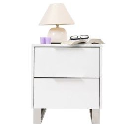 table de chevet design laque blanc