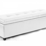 banc de lit cuir blanc