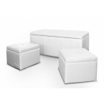 banc de lit cuir blanc