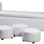 banc de lit cuir blanc