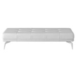 banc de lit cuir blanc