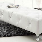 banc de lit cuir blanc