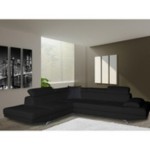 canape d'angle fixe cuir 7 places + tetieres reglables canyon