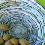 corbeille en papier enroule