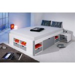 lit 2 personnes gris