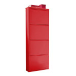 meuble chaussures rouge laque