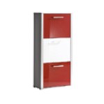 meuble chaussures rouge laque