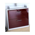 meuble chaussures rouge laque