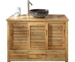 meuble haut salle de bain bambou