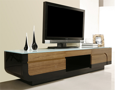 meuble tv bas noir pas cher