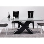 table a manger opera - 8 couverts - mdf laque noir