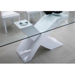 table a manger opera - 8 couverts - mdf laque noir