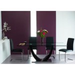 table a manger opera - 8 couverts - mdf laque noir