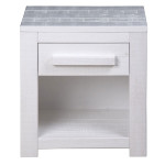 table de chevet gris et blanc