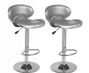 tabouret de bar gris argent