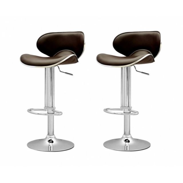 tabouret de bar marron x 2 elite
