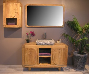 armoire salle de bain teck