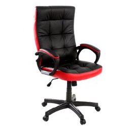 chaise de bureau noir et rouge
