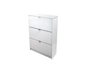 meuble a chaussures miroir zapa blanc