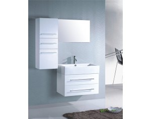 meuble haut salle de bain blanc laque