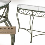 table console fer forge verre