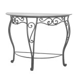 table console fer forge verre