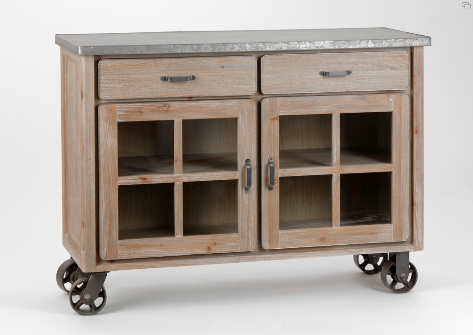 buffet de cuisine sur roulettes