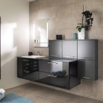 meuble haut salle de bain + noir laque