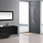 meuble haut salle de bain + noir laque
