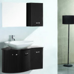 meuble haut salle de bain + noir laque