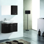 meuble haut salle de bain + noir laque