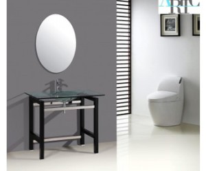 meuble salle de bain inox