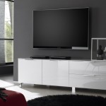 meuble tv bas design blanc laque cocon