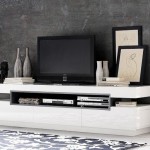 meuble tv bas design blanc laque cocon