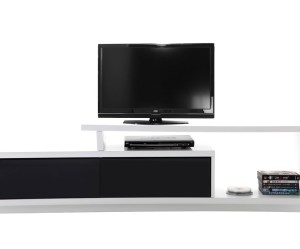 meuble tv bas design blanc laque cocon