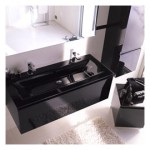 meuble vasque noir laque