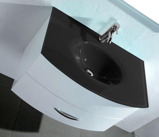 meuble vasque noir laque