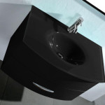 meuble vasque noir laque