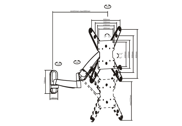 support mural tv reglable en hauteur
