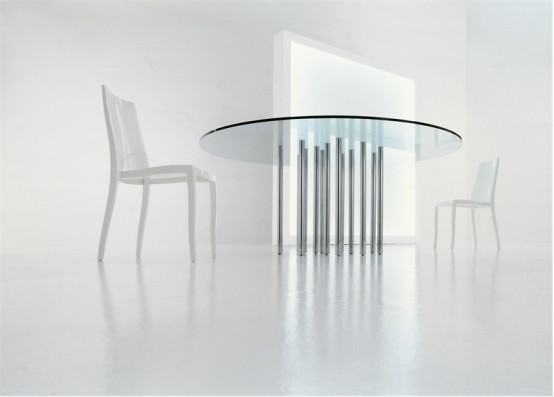 table de bar glass disc