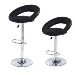 tabouret de bar noir simili cuir