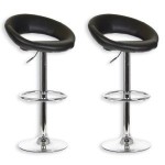 tabouret de bar noir simili cuir